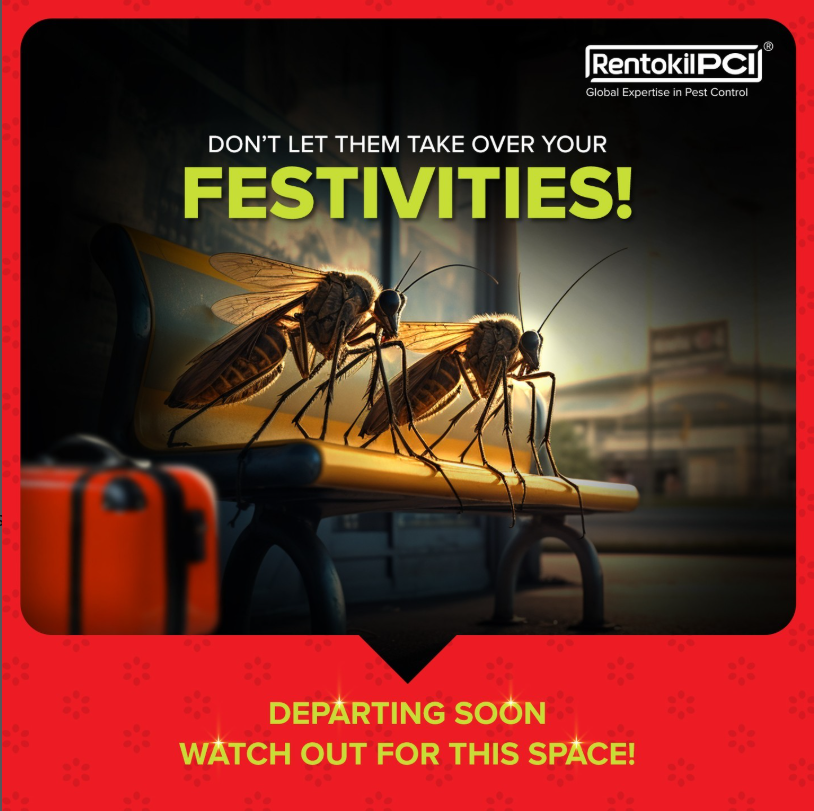 Rentokil festive campaign visual – uninvited guest concept
